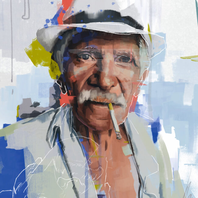 Eduardo- Contemporary painting & art, portrait, digital painting, acrylic & resin