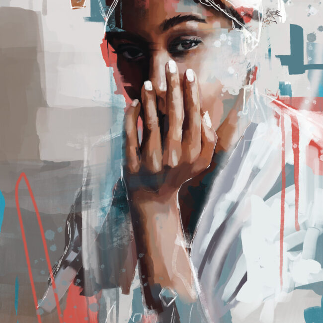 Zola - Contemporary painting & art, portrait, digital painting & acrylic on canvas